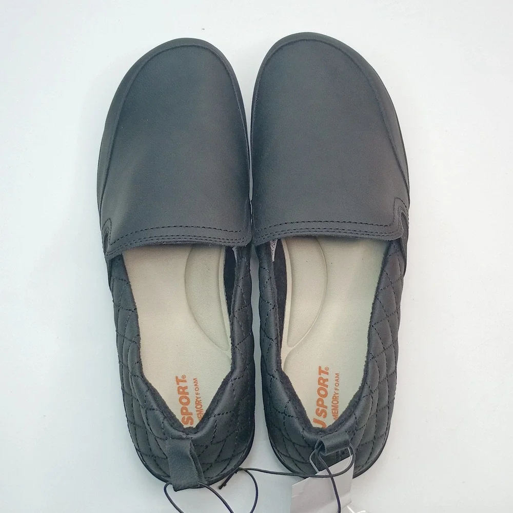 J Sport Lisa‎ Slip On Women Size 11 Black Quilted Memory Foam S5LSA01
